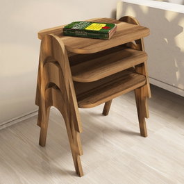 Hanah Home Juego de Mesas Nido Paris - Walnut